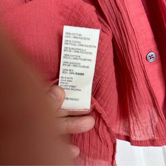 Free People dusty rose, earthy tone color short, flowy, light weight blouse S - Picture 10 of 11